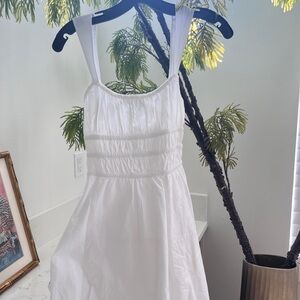 Aritzia Martine Poplin white mini dress